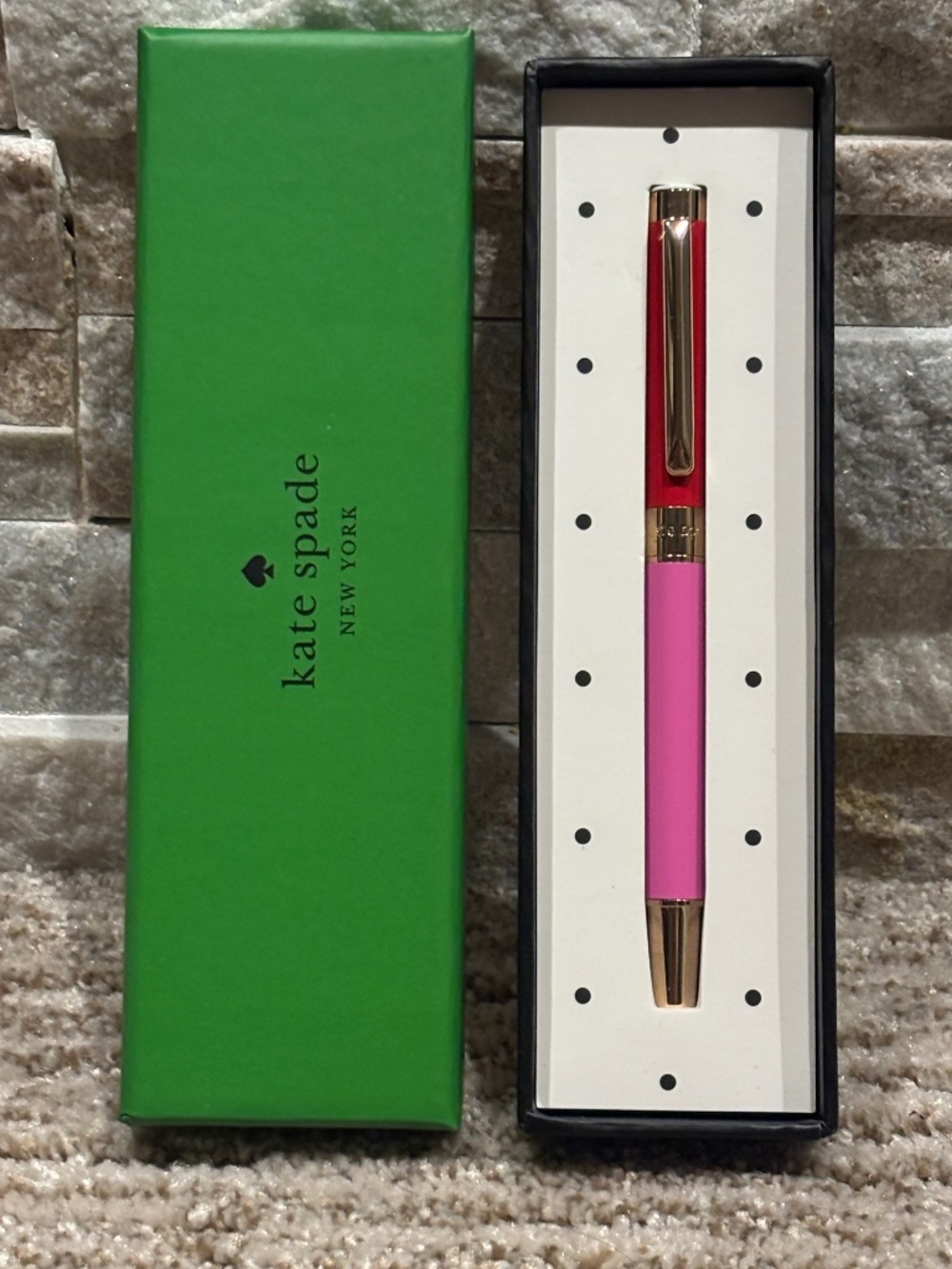 Kate Spade “Red And Pink Colorblock” Pen